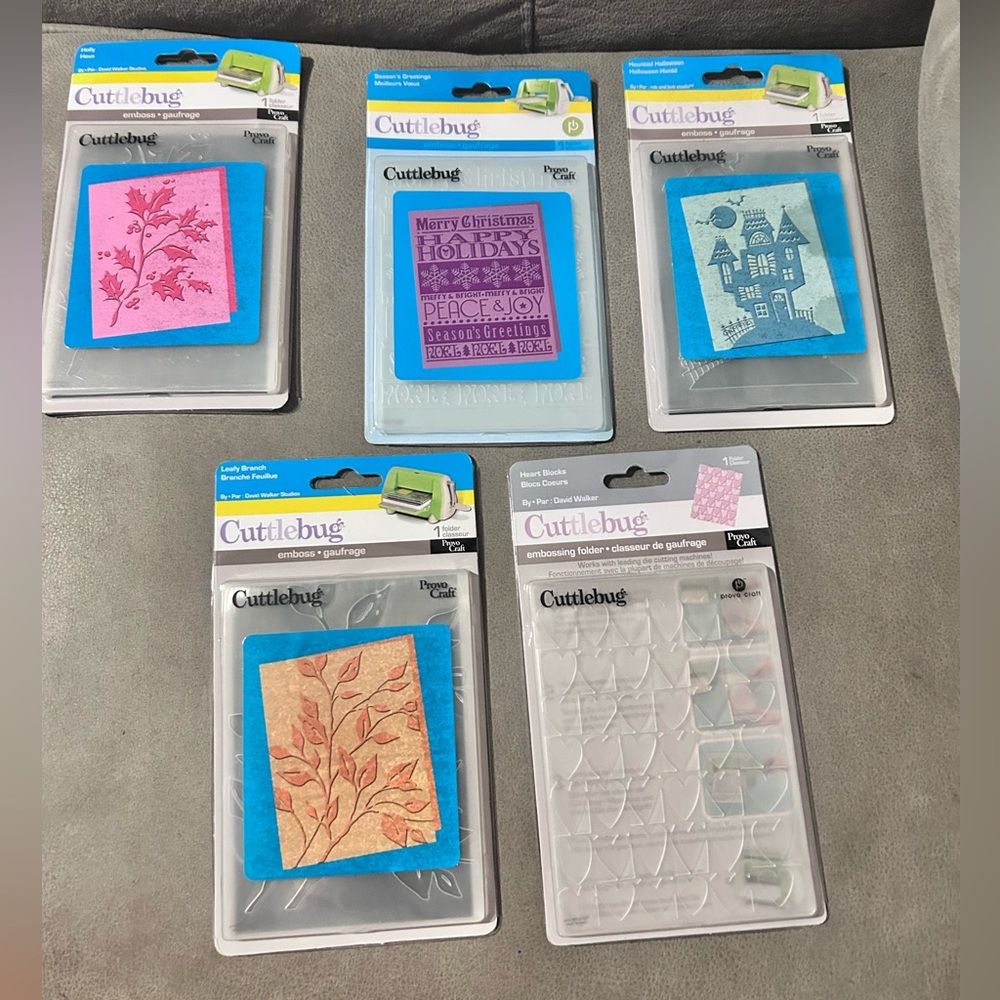 5 New Cuttlebug Provocraft Dies Emboss Holiday Cards Craft Making
